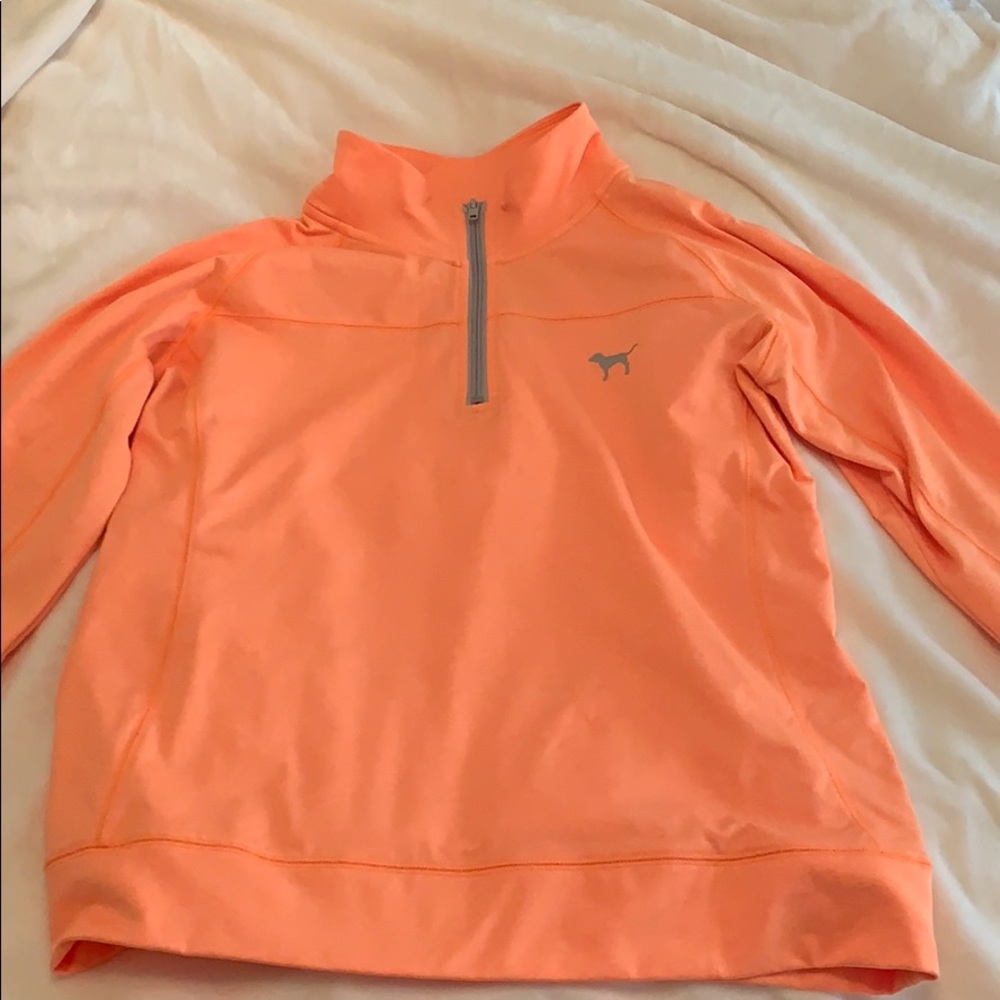 Victoria Secret Pink Orange Reflective Pull Over